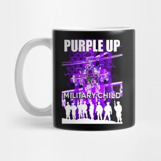 Purple Up Shirts Military Child Kids Army Dad US Flag Retro Premium Mug